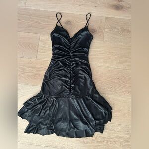 Windsor Black Fit and Flare Satin Mini Dress Size 5/6